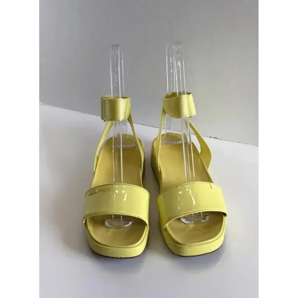 UGG Lennox Women's 9 Yellow Patent Leather Open Toe Ankle Strap Platform Sandals - Picture 3 of 16